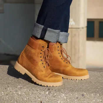 Dámská zimní obuv Vasky Farm Medium Caramel - Dámské kožené kotníkové boty v barvě karamelu - zimní boty, obuv | Flexiko | česká výroba ze Zlína 36 EU