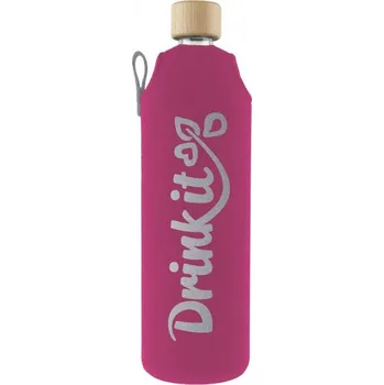 Láhev Drinkit skleněná lahev 700ml pinky
