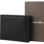 Luxusní černá hladká kožená peněženka Gianni Conti no. 020