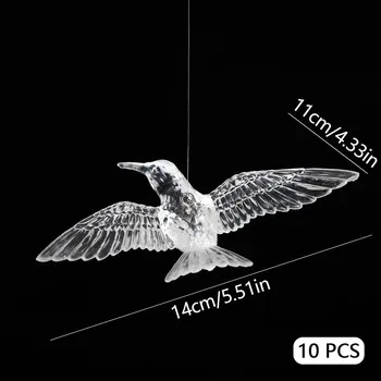 10 ks Průhledná akrylová závěsná dekorace ptáček | závěsná dekorace, dekorace domova - D