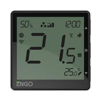 Centrální jednotka pro chytrou domácnost ENGO Controls Termostat Fan Coil EFAN-24B, WIFI a MODBUS, ENGO Smart , TUYA, černá