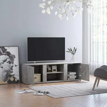 Televizní stolek vidaXL TV skříňka 120 x 34 x 37 cm kompozitní dřevo [801162] Barva: Betonová šedá