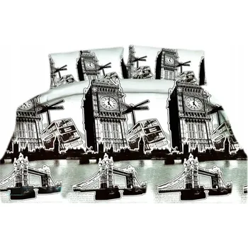 Povlečení POVLEČENÍ 160x200 MĚSTA PAŘÍŽ LONDÝN ŘÍM NEW YORK