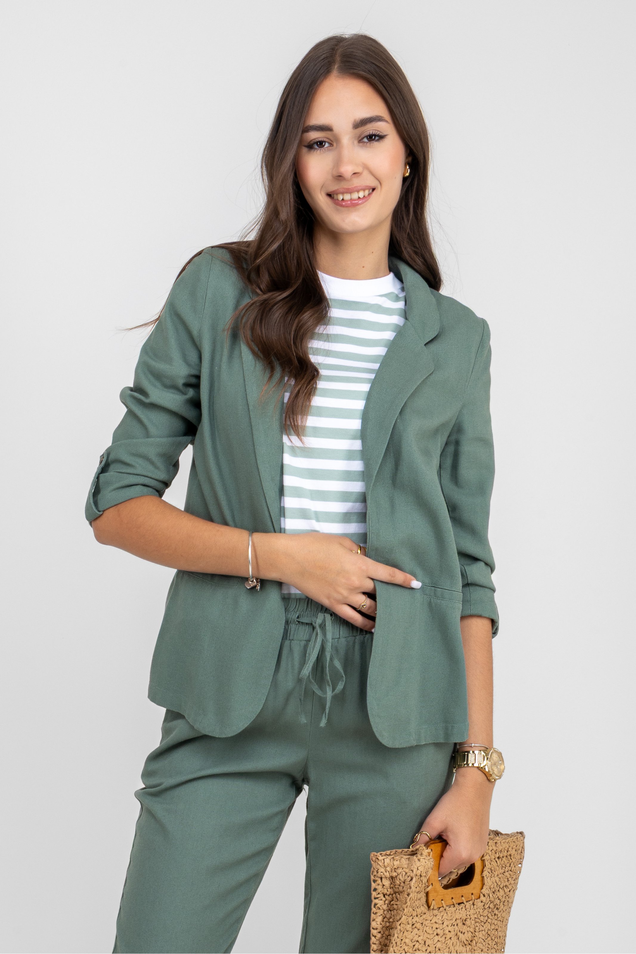 Vero Moda dámské lněné sako Jesmilo mátové Velikost: S