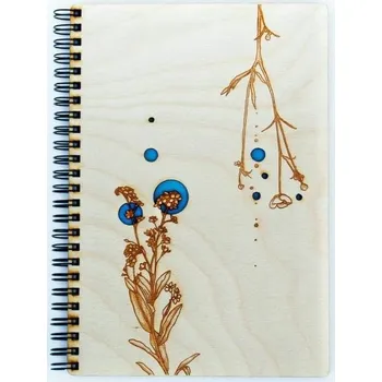 Jarlsen dřevěný zápisník A5 Pomněnka linkovaný