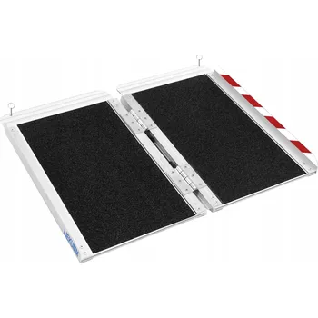 Invalidní vozík ALUMINIJOVÁ NÁJEZDOVÁ RAMPA PRO INVALIDNÍ VOZÍKY, KOLA, NOSNOST 300 KG, PŘENOSNÁ, 61X72 CM