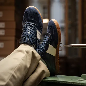 Dámské tenisky Botas × Footshop Navy - Dámské kožené tenisky / botasky modré | česká výroba ze Zlína 36 EU