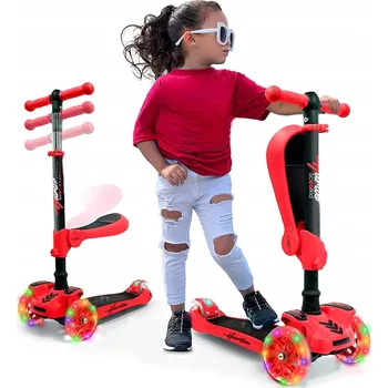 Koloběžka TŘÍKOLOVÁ KOLOBĚŽKA PRO DĚTI BALANČNÍ 3v1 LED HURTLE