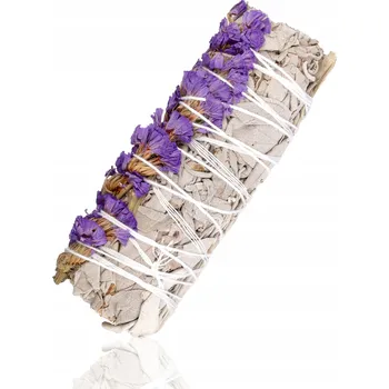 Vonná tyčinka Přírodní vykuřovadlo Bílá Šalvěj s Květy, Svazek pro Očištění, 10 cm