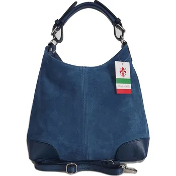 Kabelka Vera Pelle kabelka vak z pravé přírodní semišové kůže modrá