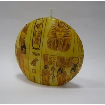 Svíčka Svíčka parafínová zdobená - disk 14cm - Egypt