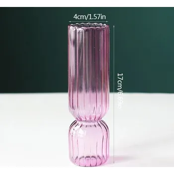 Váza Průhledná dekorativní váza na květiny pro moderní interiér | skleněná váza, dekorativní váza - E