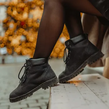 Dámská zimní obuv Vasky Farm Low Black - Dámské kožené kotníkové boty černé - zimní boty, obuv | Flexiko 40 EU