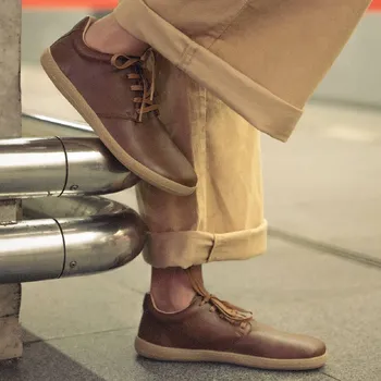 Pánská sálová obuv Vasky Terry Vegan Brown - Pánské barefoot hnědé | česká výroba ze Zlína 49 EU