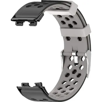 Chytré hodinky Perforovaný řemínek s přezkou Huawei Band 8/9/10 Barva: Černo-Šedá