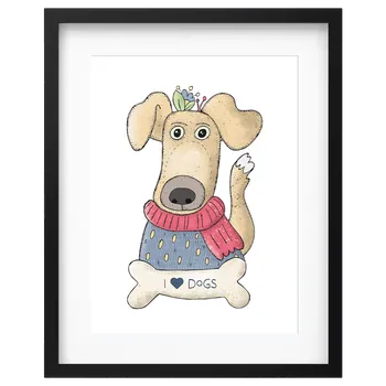 Plakát Plakát - pejsek s červenou šálou