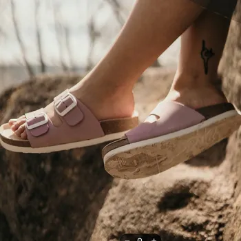 Dámské pantofle Vasky Mary Pink - Dámské kožené pantofle růžové | česká výroba ze Zlína 43 EU