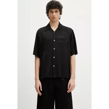 Dámská košile Košile Aries Ancient Column Satin Viscose Hawaiian Shirt, S, černá, 99X