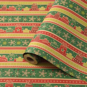 Balící papír Vánoční balicí papír s vločkami a soby | vánoční dekorace, dárkový papír - C