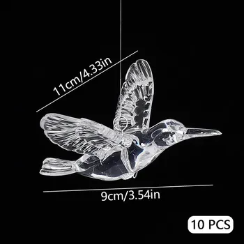 10 ks Průhledná akrylová závěsná dekorace ptáček | závěsná dekorace, dekorace domova - B