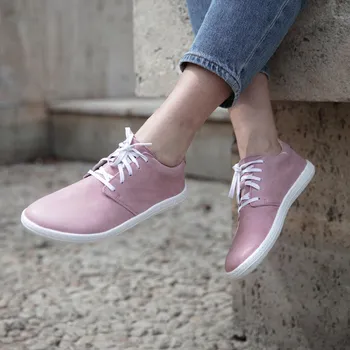 Dámské tenisky Vasky Terry Pink - Dámské kožené barefoot růžové | česká výroba ze Zlína 37 EU