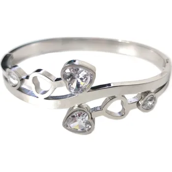 Náramek Stainles Steels náramek z chirurgické oceli SRDCE s KRYSTALY N30 + krabička