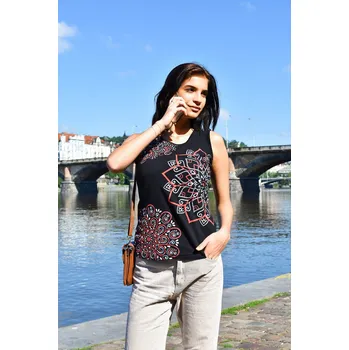 Dámské tričko Himalife Tílko Pixie - černá s červenou Velikost: M