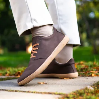 Dámské polobotky Vasky Terry Chocholate - Dámské kožené barefoot hnědé | česká výroba ze Zlína 39 EU