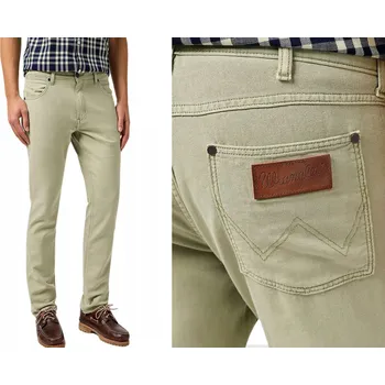 Pánské džíny Wrangler Greensboro pánské rovné lněné džíny TEA W34 L30