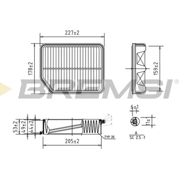 Vzduchový filtr Vzduchový filtr BREMSI FA0594