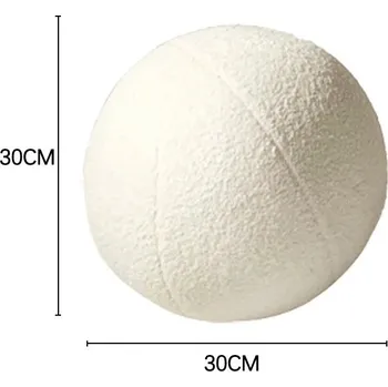 Polštář Minimalistický sametový plyšový polštář koule | dekorativní polštář, moderní dekorace - Bílý