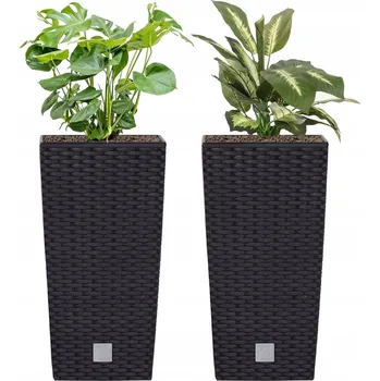 Květináč Plast Květináč černý, Botle 26,5 cm x 26,5 x 50 cm