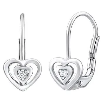 Náušnice Stříbrné náušnice srdíčka se Swarovski Zirconia SILVEGO70536Z