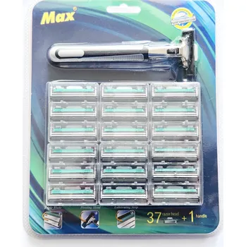 Holící strojek Nakida MAX s 37 dvoubřítými náhradními hlavicemi, unisex (holící strojek | pánský holicí strojek | dvoubřitý strojek | dvoubřité hlavice | holicí strojek s náhradními hlavicemi | holicí strojek pro muže | holicí strojek pro ženy | holicí)