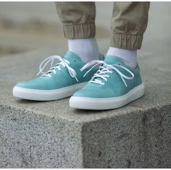 Dámské tenisky Vasky Teny Mint - Dámské kožené tenisky / botasky mintově modré | česká výroba ze Zlína 35 EU