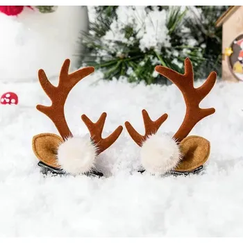 Vánoční dekorace Vánoční sobí sponky pro děti a ženy | vánoční doplňky, sponky do vlasů - D