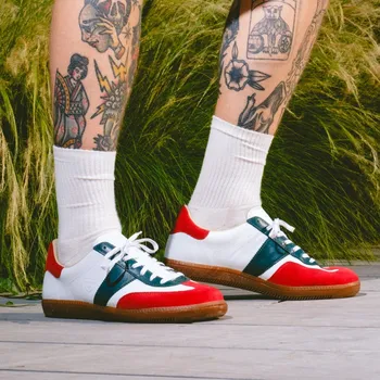 Dámské tenisky Botas Iconic Mexiko 68 - Dámské kožené tenisky / botasky červeno-zeleno-bílé | česká výroba ze Zlína 39 EU