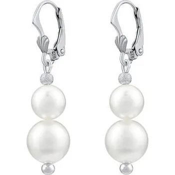 Náušnice Stříbrné náušnice s bílou Swarovski® Perlou VSW070E