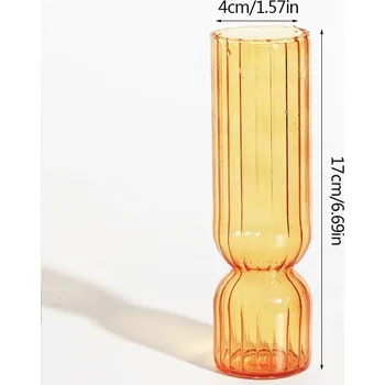 Váza Průhledná dekorativní váza na květiny pro moderní interiér | skleněná váza, dekorativní váza - B