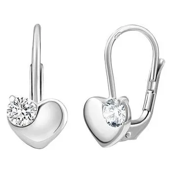 Náušnice Zlaté náušnice srdce s přírodním čirým topazem SILVEGOG70287B