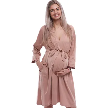 Dámský župan Hnědý lehký župan do porodnice na kojení 1XL,2XL,3XL,4XL 1G0659 hnědá 2xl