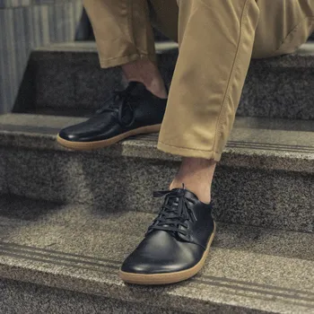 Pánská sportovní obuv Vasky Terry Black - Pánské kožené barefoot černé | česká výroba ze Zlína 47 EU