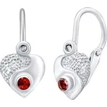 Stříbrné dětské náušnice srdce se Swarovski® Zirconia SILVEGOB70205R