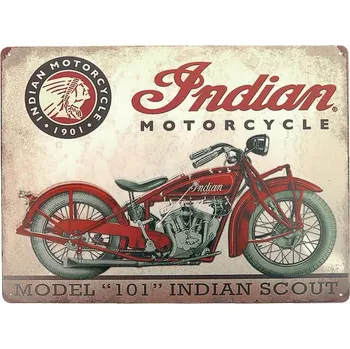 Plechová cedule Retro Tabula plechová Motorka Indian Model 101 30x20cm (Retro plechové cedule)