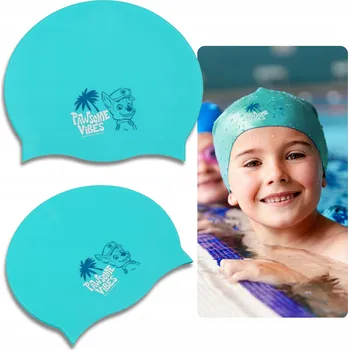 Plavecká čepice Plavecká čepice pro děti Silikonová Tlapková patrola modrá