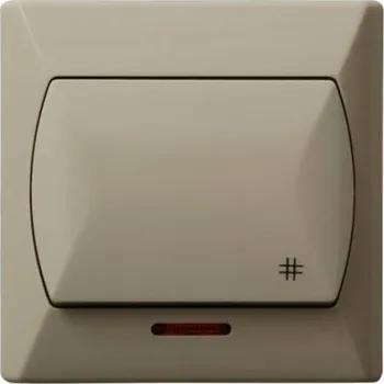 vypínač Křížový vypínač pod omítku Ospel, béžové odstíny ŁP-4AS/01