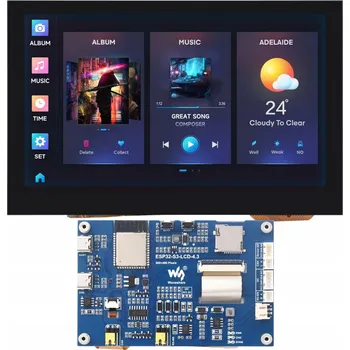 Řídicí jednotka Elektroweb ESP32-S3 s dotykovým displejem 4,3" 800x480
