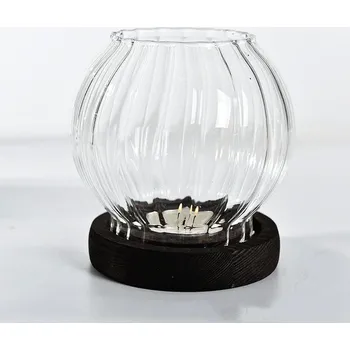 Svícen Skleněný svícen s retro vzhledem na stůl | skleněný svícen, dekorace svícen - C