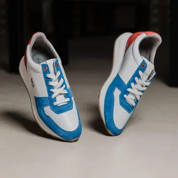 Dámské tenisky Vasky x Botas 23 - Dámské kožené tenisky / botasky bílo-modro-červené | česká výroba ze Zlína 40 EU