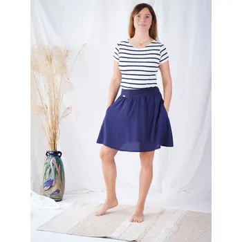 Dámská sukně Krátká sukně navy modrá s kapsami Velikost: M